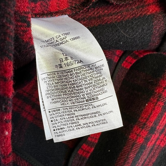 Gap Wool Blend Zip Pocket Red Plaid Mini Skirt Size 8 - Picture 4 of 6